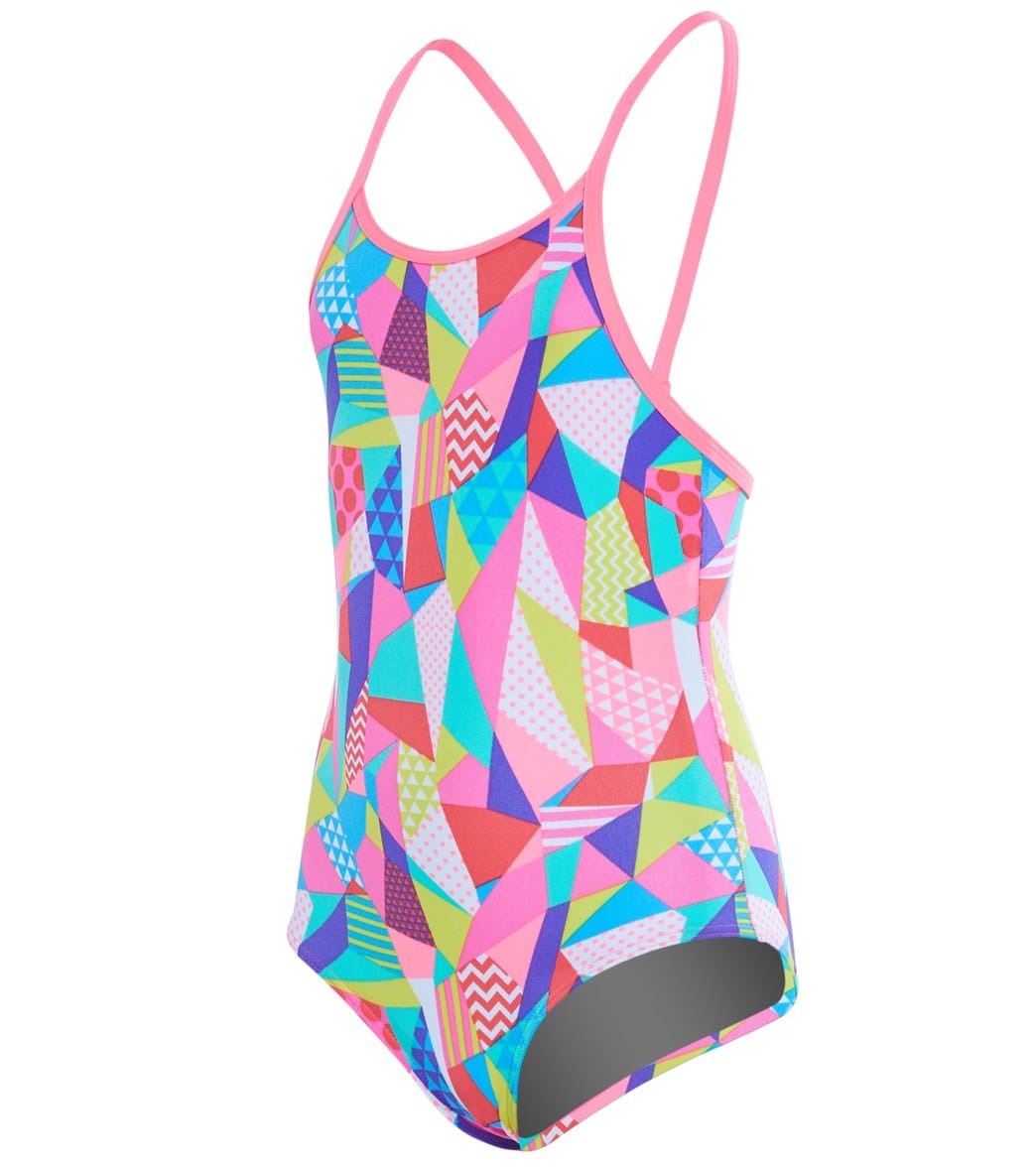 Funkita Toddler Girls' Pastel Patch One Piece Swimsuit - Pink 3T Polyester - Swimoutlet.com