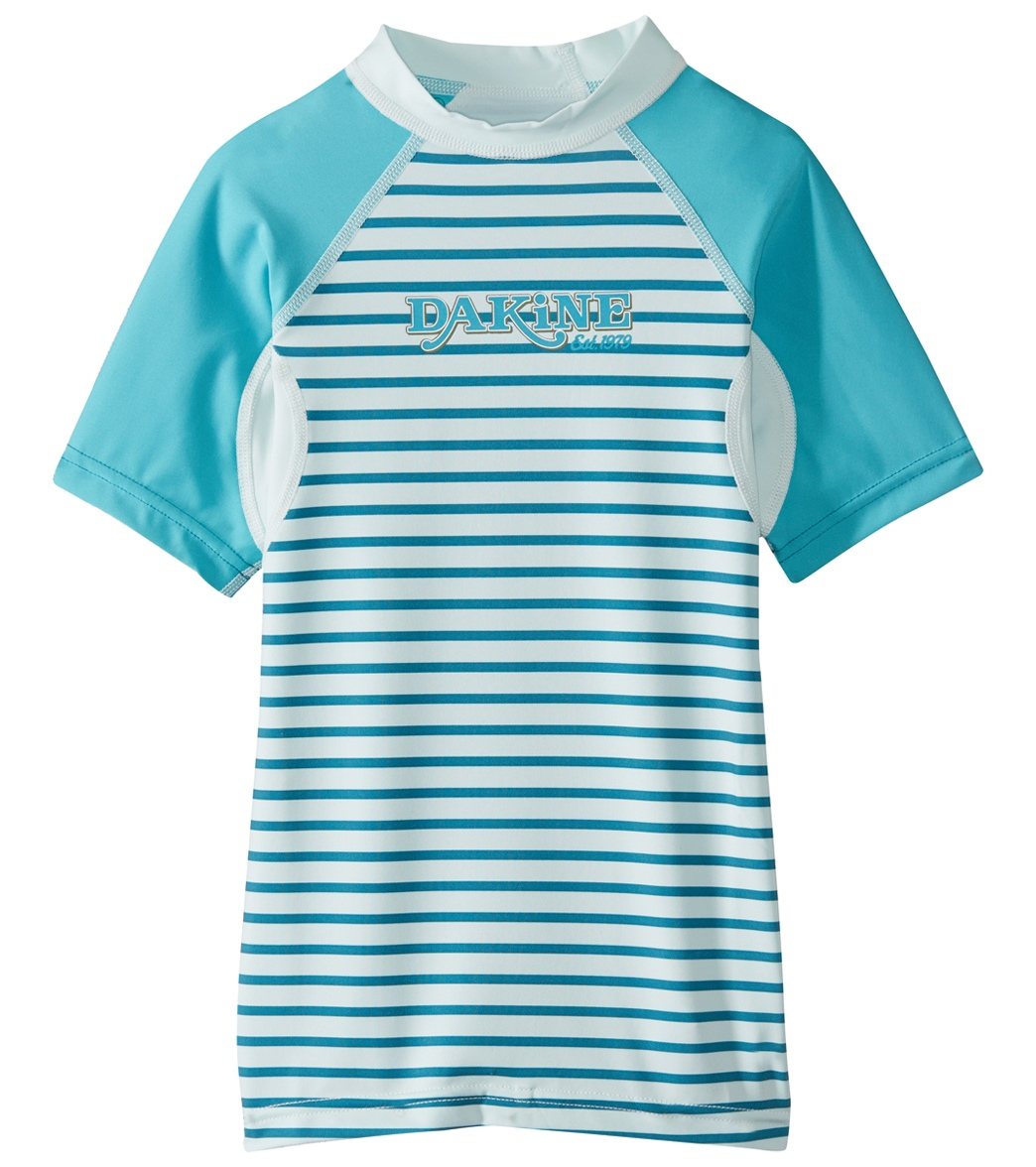 Dakine Girls' Classic Snug Fit Short Sleeve Rashguard - Bay Islands 6 Elastane/Polyester - Swimoutlet.com