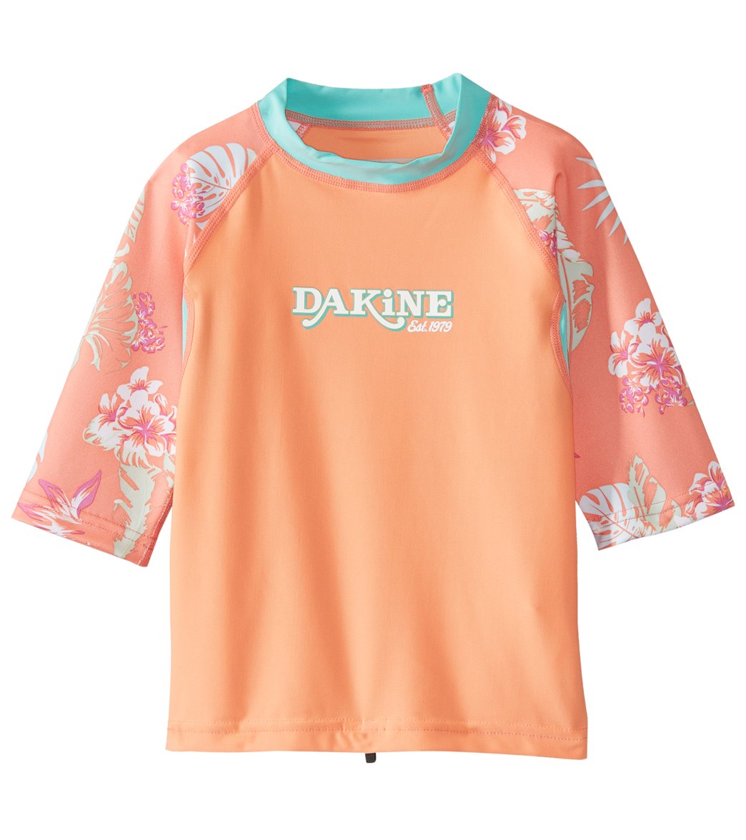 Dakine Toddler Girls' Snug Fit Long Sleeve Rashguard - Waikiki 3T Elastane/Polyester - Swimoutlet.com