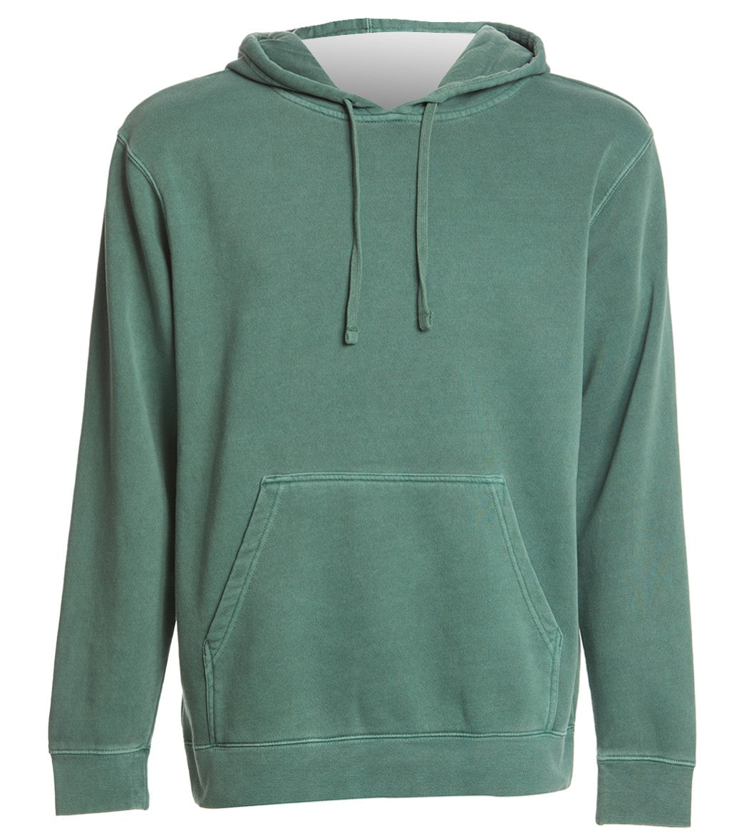 Men's Midweight Pigment Dyed Hooded Sweatshirt - Alpine Green Large Cotton/Polyester - Swimoutlet.com