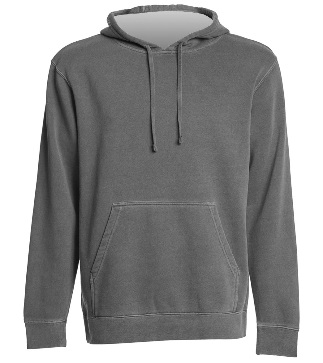 Men's Midweight Pigment Dyed Hooded Sweatshirt - Black Large Cotton/Polyester - Swimoutlet.com