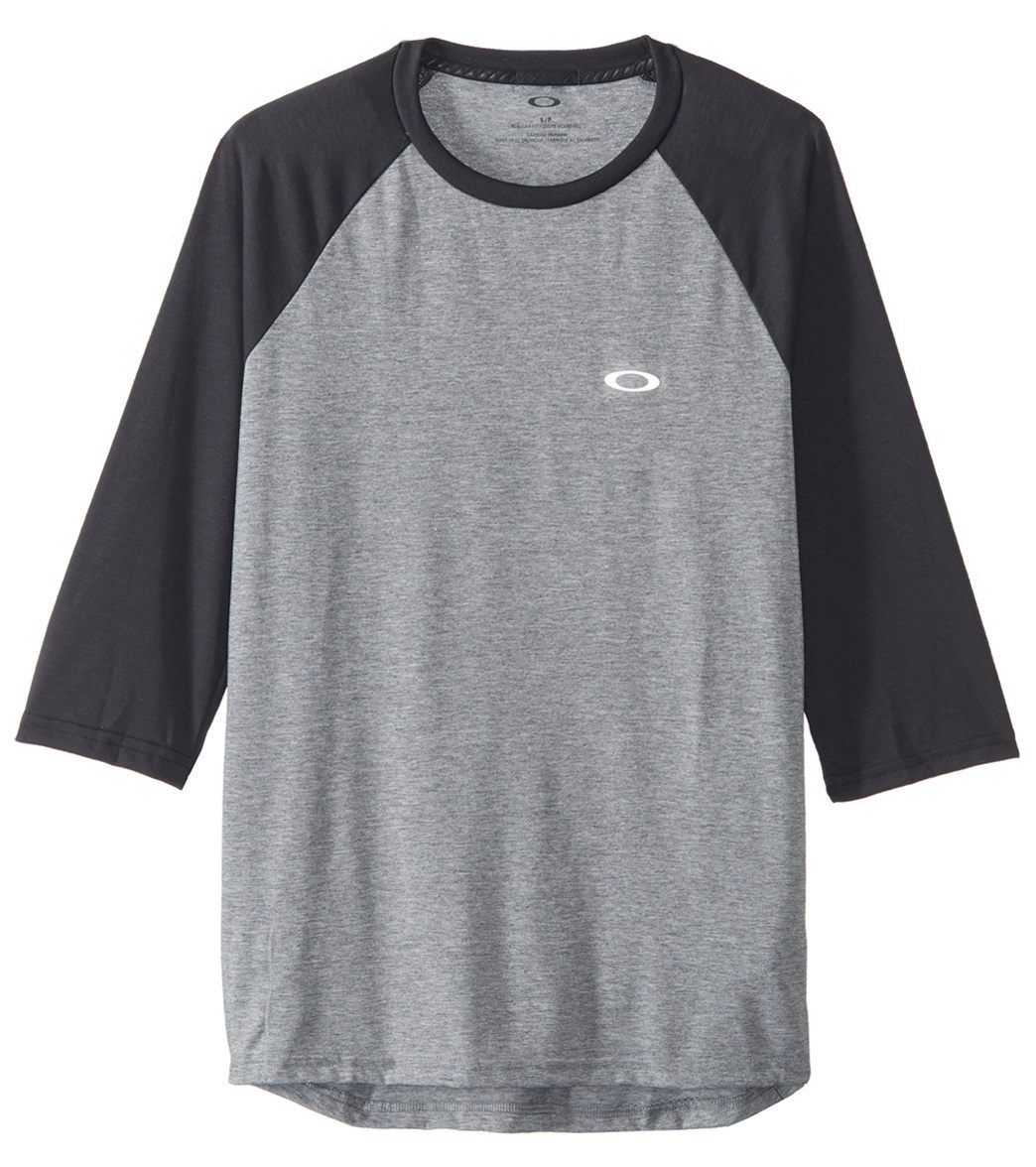 Oakley Men's Link 3/4 Sleeve Tee Shirt - Athletic Heather Grey Xxl Cotton/Polyester - Swimoutlet.com