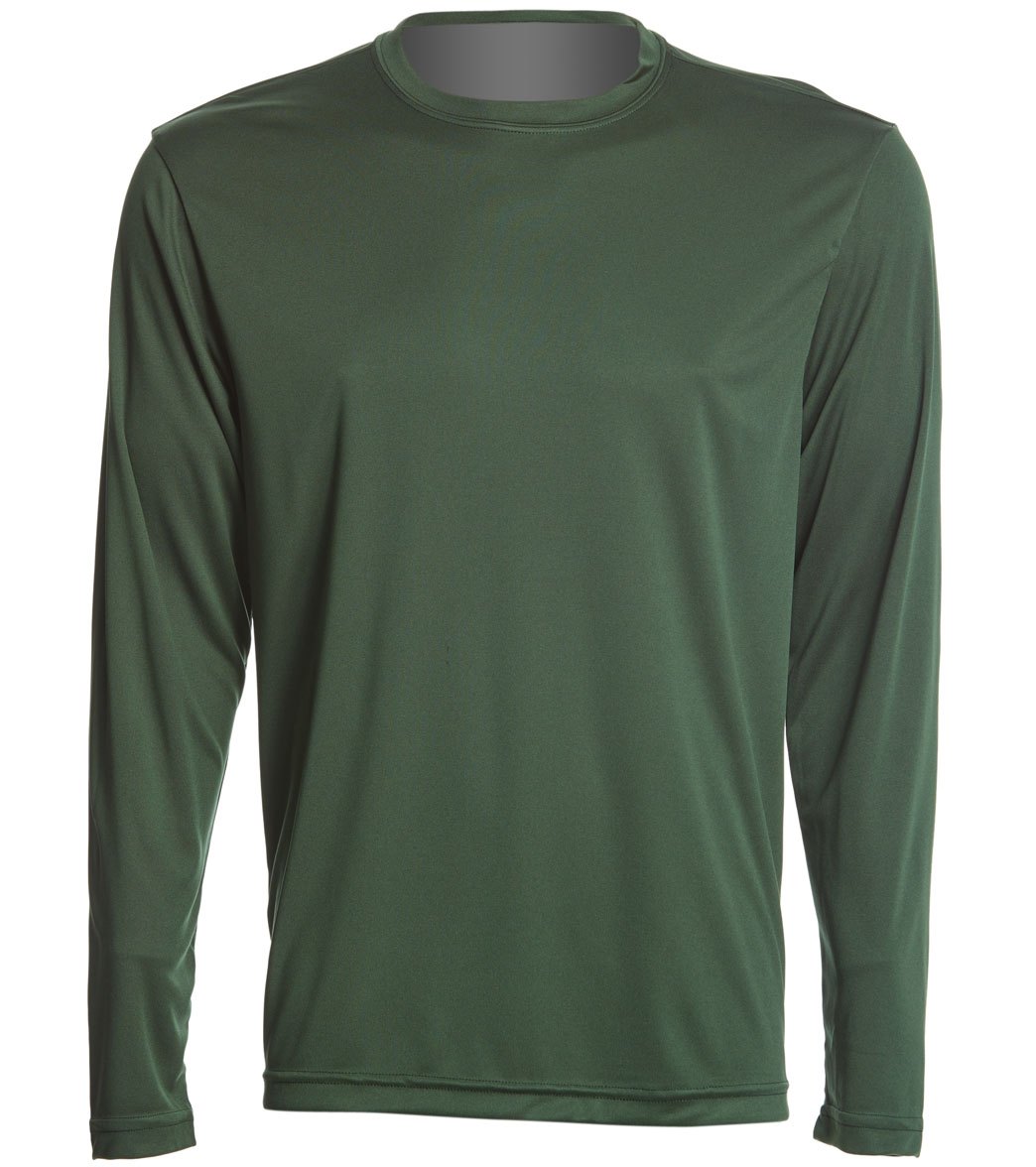 Long Sleeve Posicharge Competitortm Tee Shirt - Forest Green Medium Polyester - Swimoutlet.com