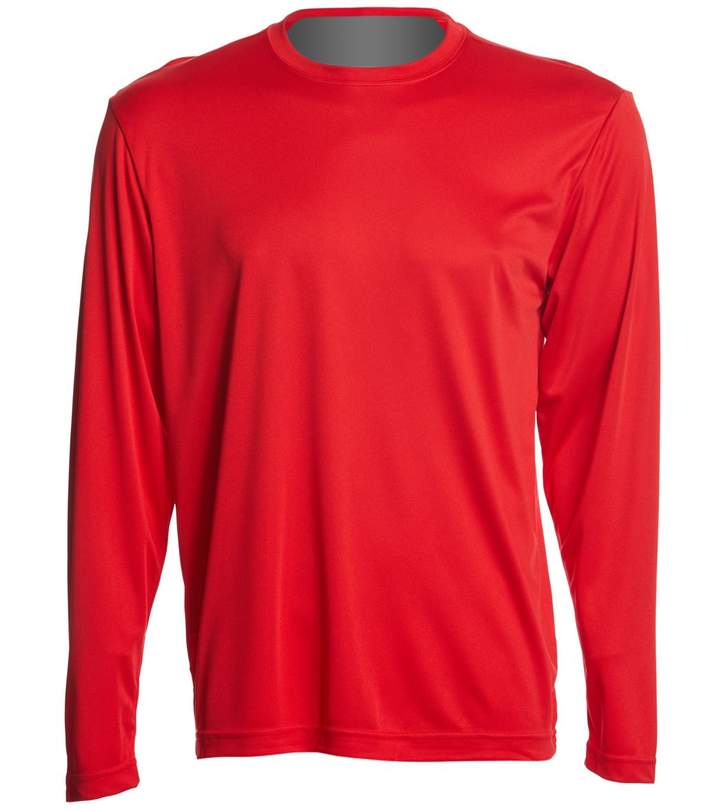 Long Sleeve Posicharge Competitortm Tee Shirt - True Red Medium Polyester - Swimoutlet.com