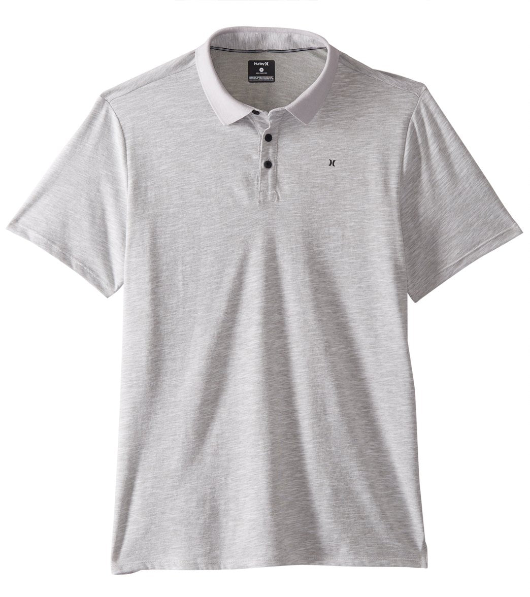 Hurley Men's Dri-Fit Lagos Polo Short Sleeve Shirt - Light Bone Small Cotton/Polyester - Swimoutlet.com