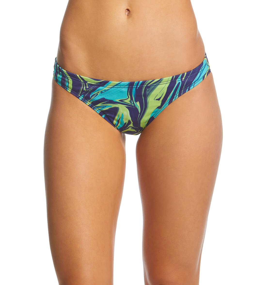 Viva Women's Cordoba Bikini Bottom - Navy Swirl X-Small Polyester - Swimoutlet.com