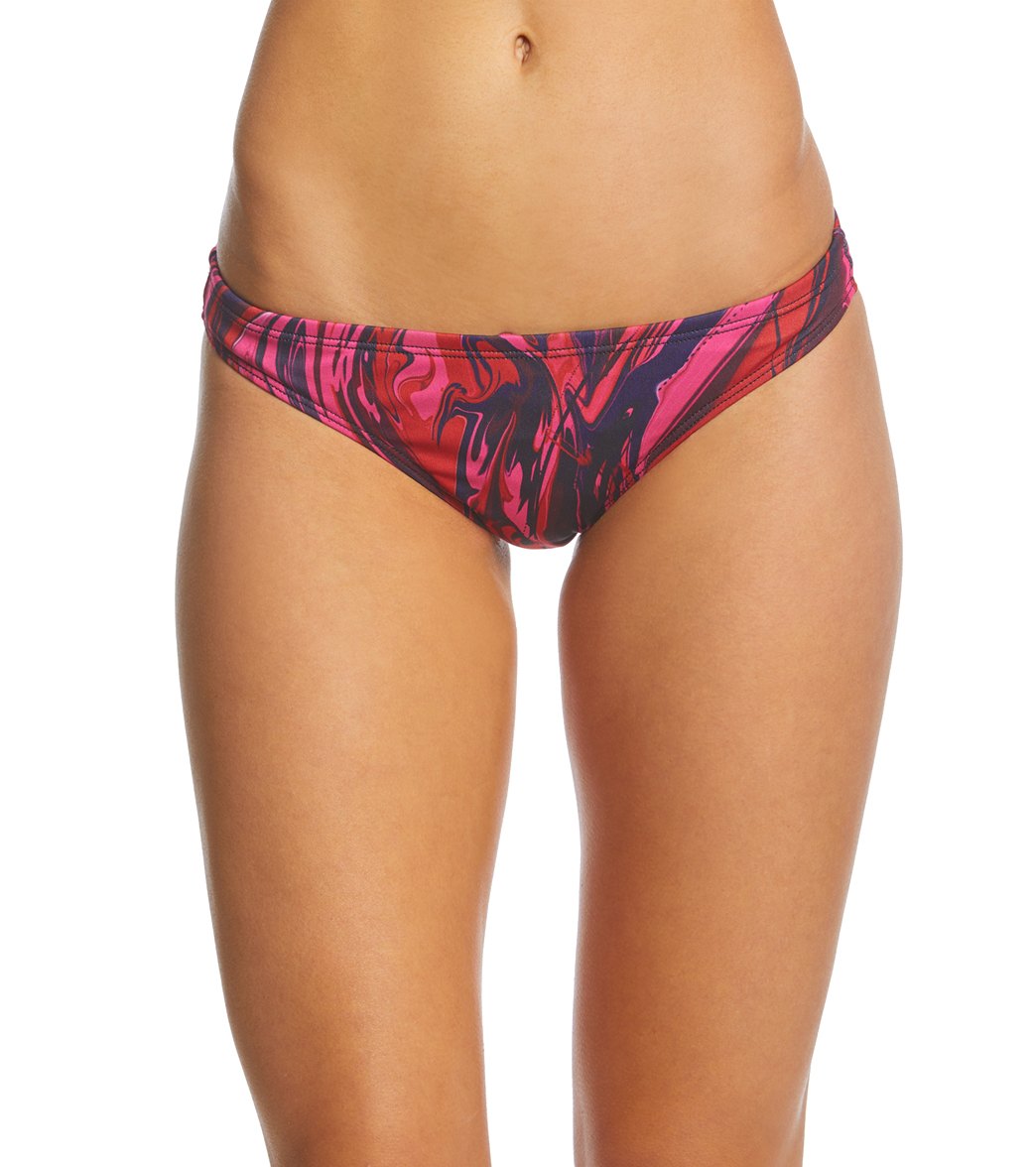Viva Women's Cordoba Bikini Bottom - Pink Swirl Small Polyester - Swimoutlet.com