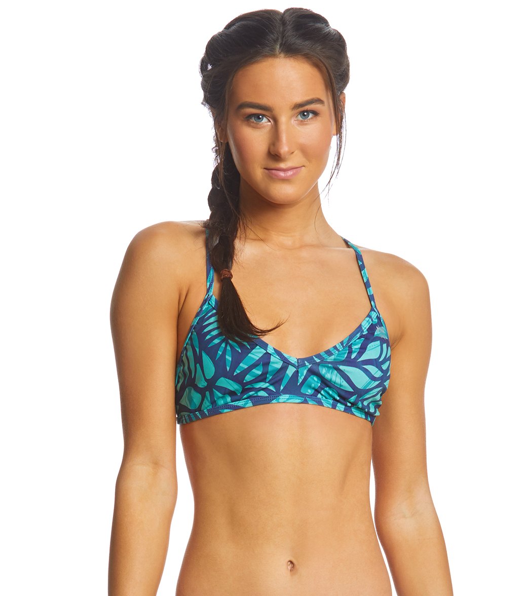 Viva Women's Ibiza Bikini Top - Navy Tropical X-Small Polyester - Swimoutlet.com