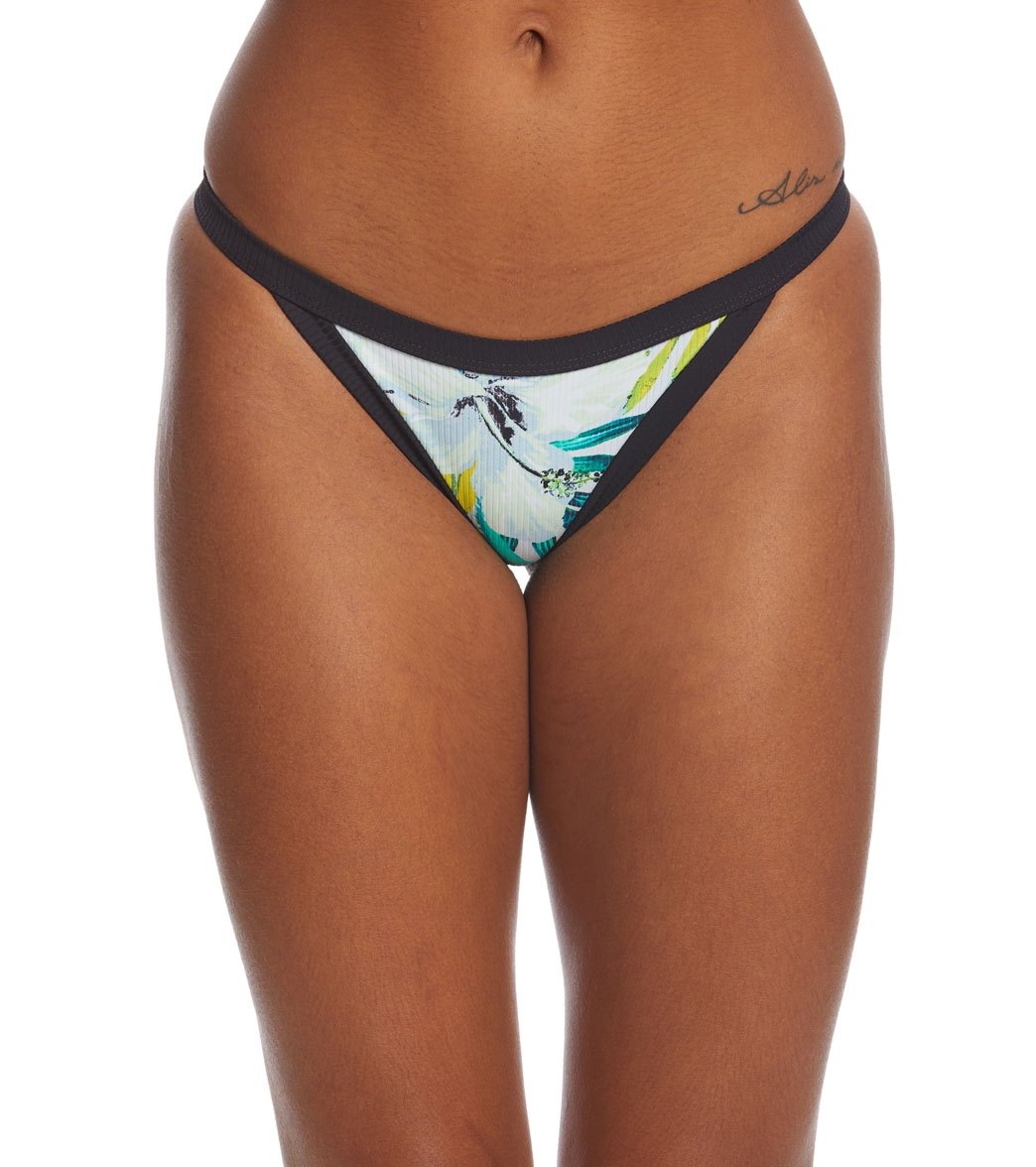 Hurley Women's Quick Dry Garden Cheeky Bikini Bottom - Pure Platinum Large - Swimoutlet.com