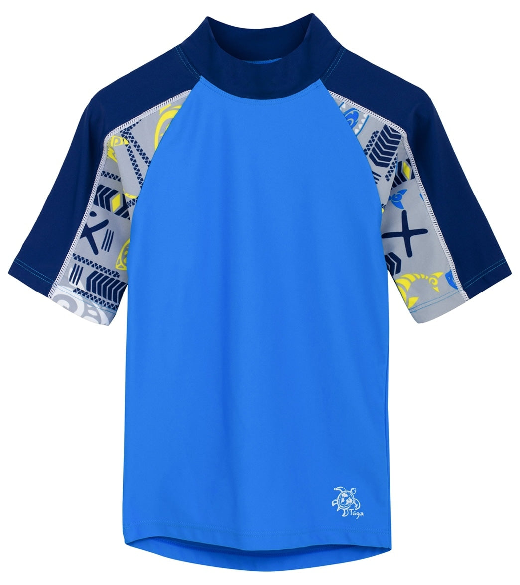 Tuga Boys' Breaker Short Sleeve Rash Guard Toddler/Little/Big Kid - Fanatic 2/3 Yrs Size Years Nylon/Spandex - Swimoutlet.com