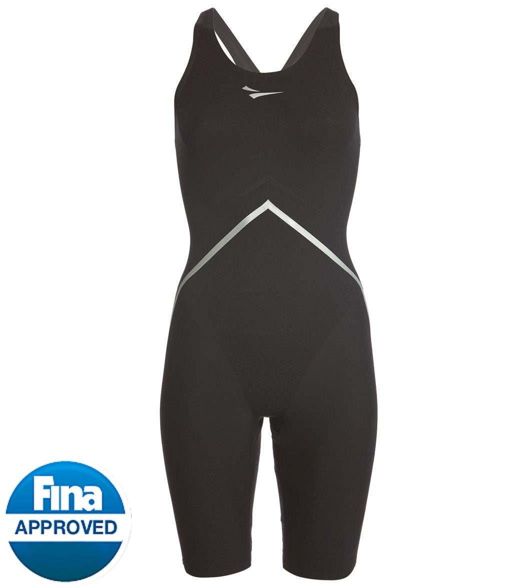 FINIS women's rival open back kneeskin tech suit swimsuit - black 26 - swimoutlet.com