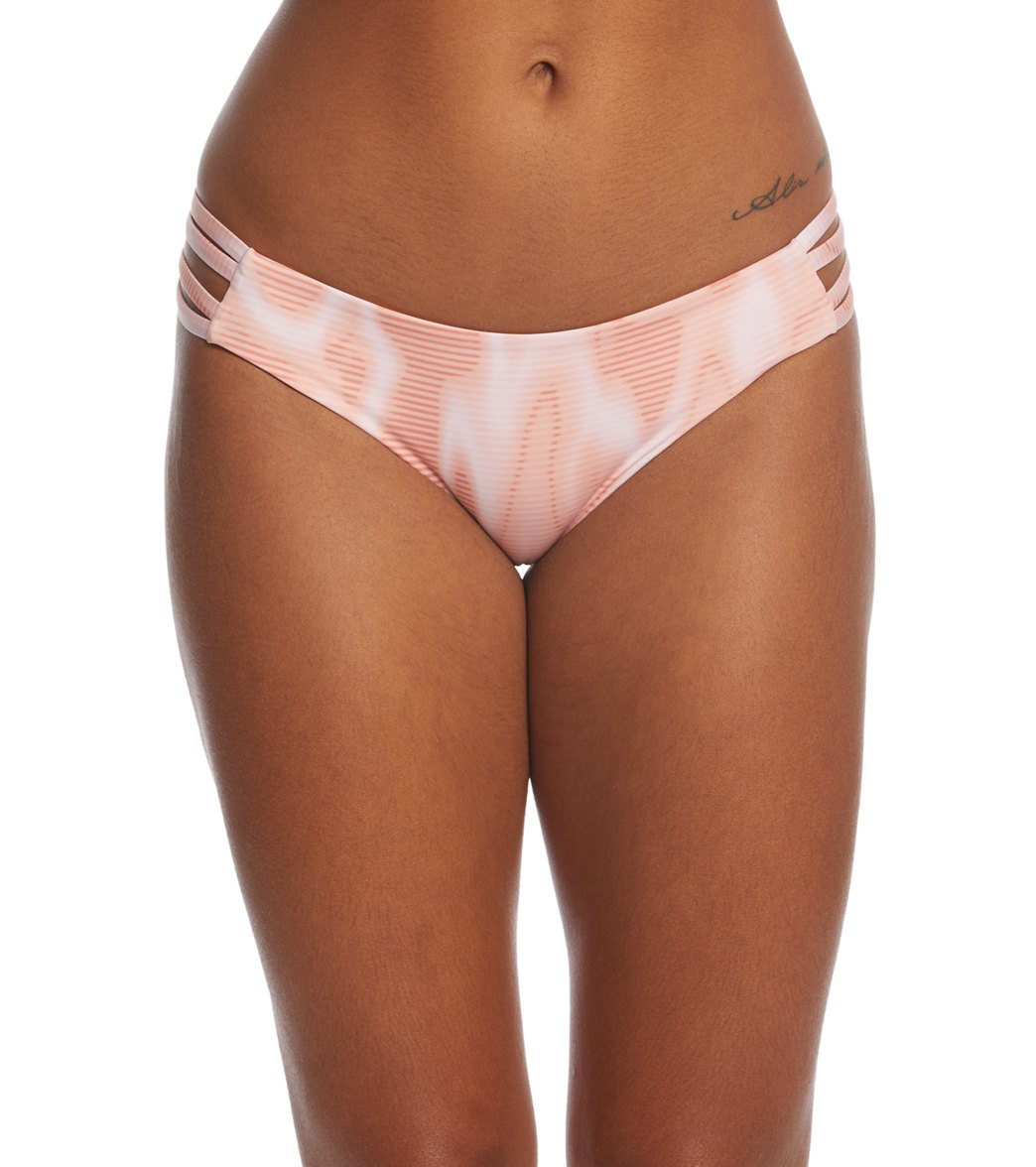 Hurley Women's Quick Dry Max Waves Bikini Bottom - Rust Pink Large - Swimoutlet.com