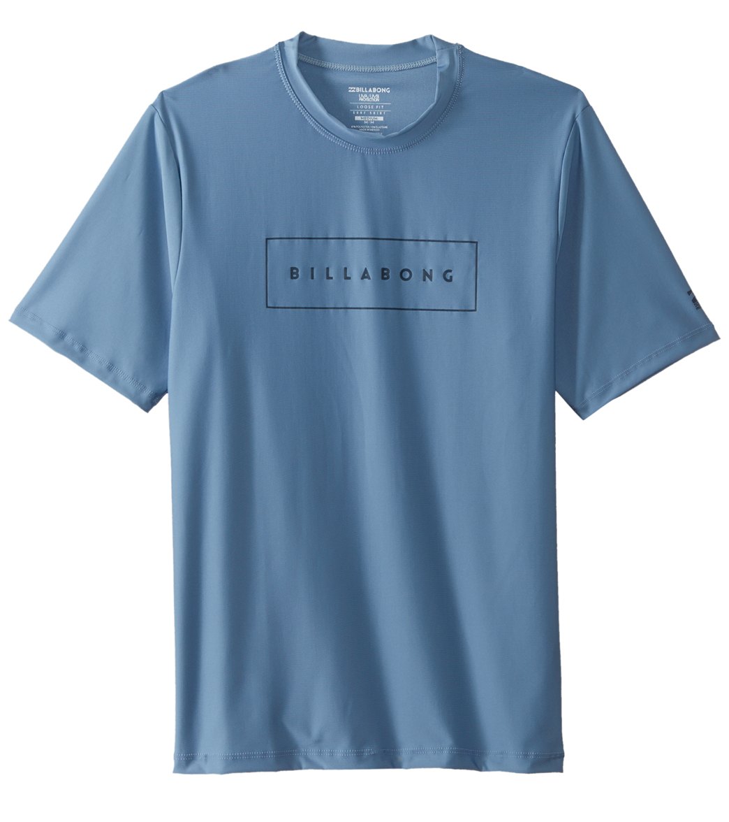 Billabong Men's United Loose Fit Short Sleeve Tee Shirt - Blue Slate Small Elastane/Polyester - Swimoutlet.com