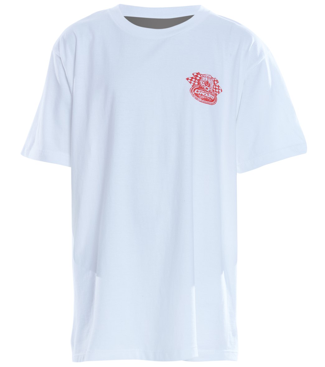 Grom Boys' Tiger Tee Shirt - White Xxl 18-20 Cotton - Swimoutlet.com