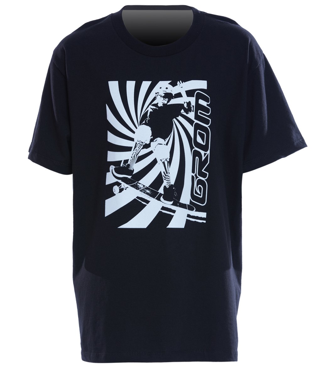 Grom Boys' Skate Vortex Tee Shirt - Black Small 6-7 Little Kid/Big Cotton - Swimoutlet.com