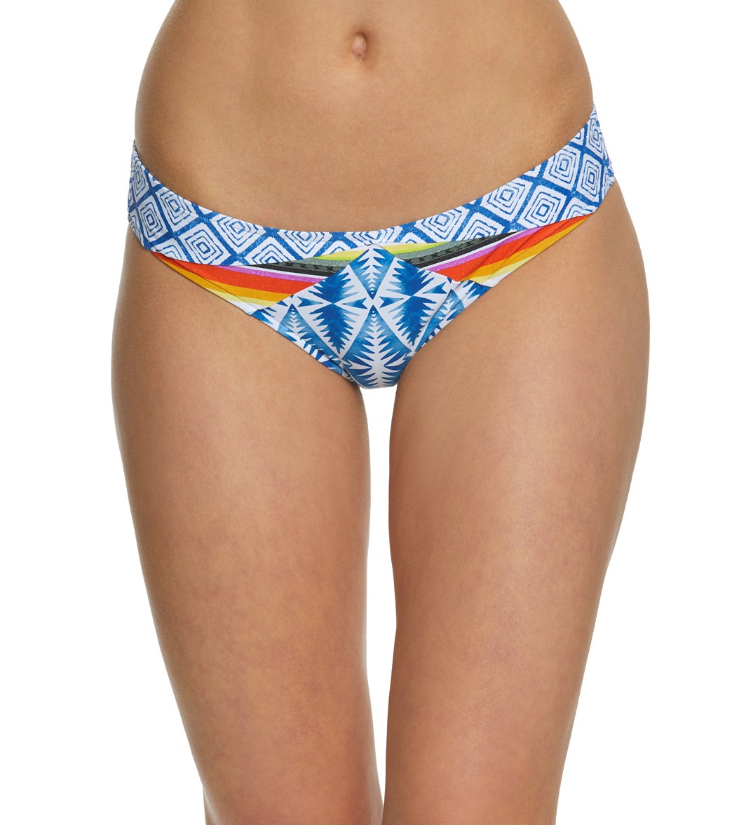 Rip Curl Women's Beach Bazaar Luxe Hipster Bikini Bottom - Blue Small - Swimoutlet.com