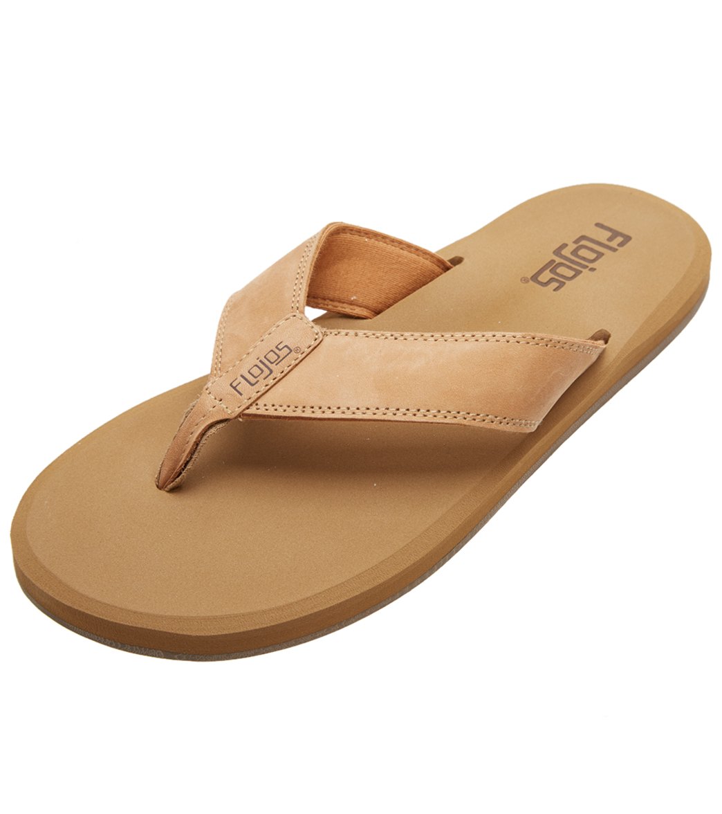 Flojos Men's Cole 2.0 Flip Flop - Tan 12 - Swimoutlet.com