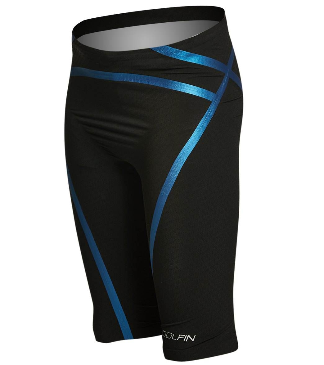 Dolfin Men's Lightstrike Bonded High Waist Tight Leg Jammer Tech Suit Swimsuit - Black 24 Nylon/Polyester/Spandex - Swimoutlet.com