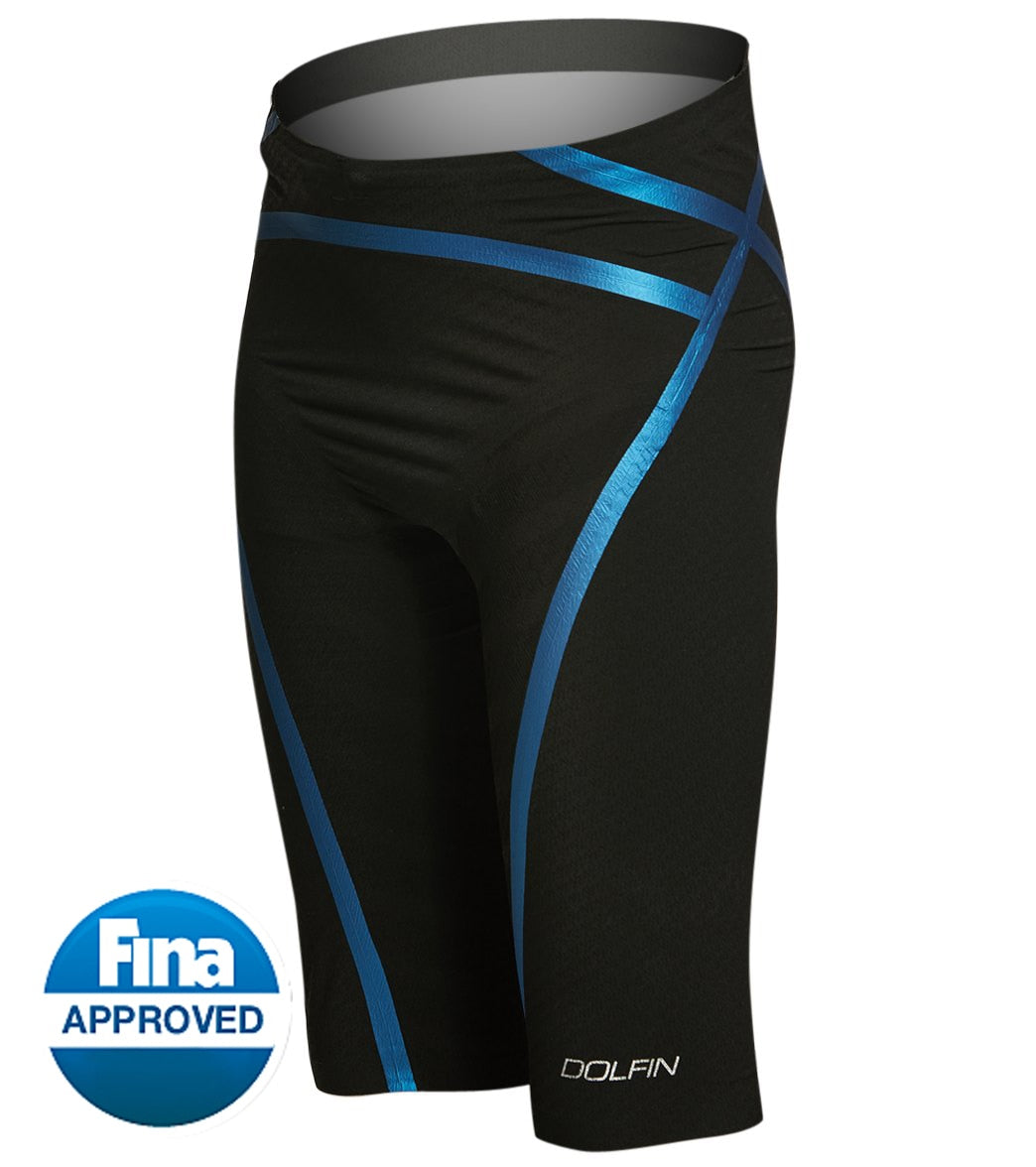 Dolfin Men's Lightstrike Bonded High Waist Flex Leg Jammer Tech Suit Swimsuit - Black 26 Nylon/Polyester/Spandex - Swimoutlet.com