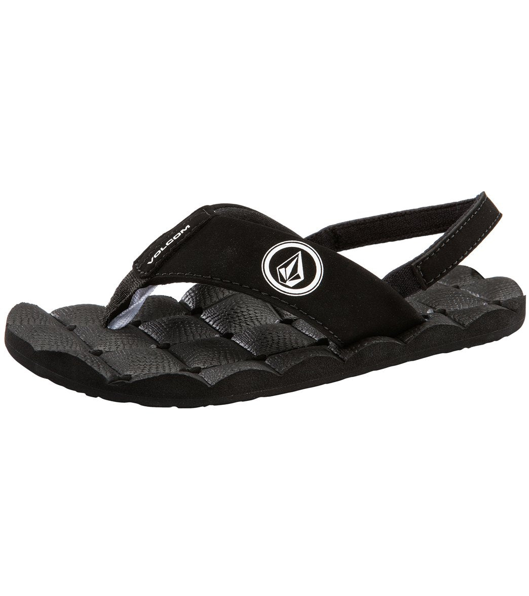 Volcom Boys' Recliner Sandals - Black White 11 - Swimoutlet.com