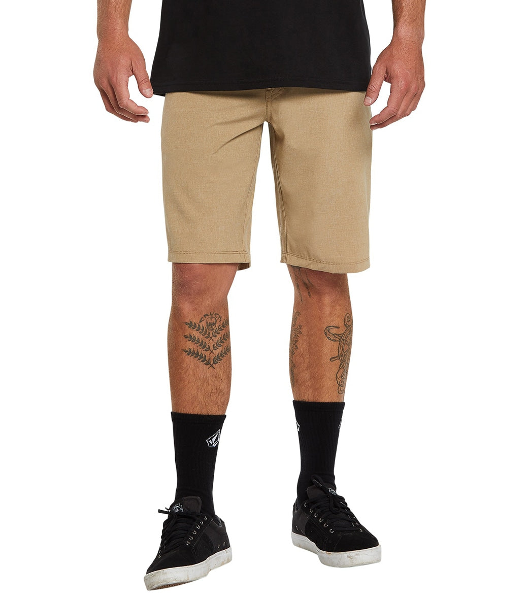 Volcom Men's Frickin Stn Static 21 Walkshorts - Dark Khaki 29 Cotton/Elastane/Polyester - Swimoutlet.com