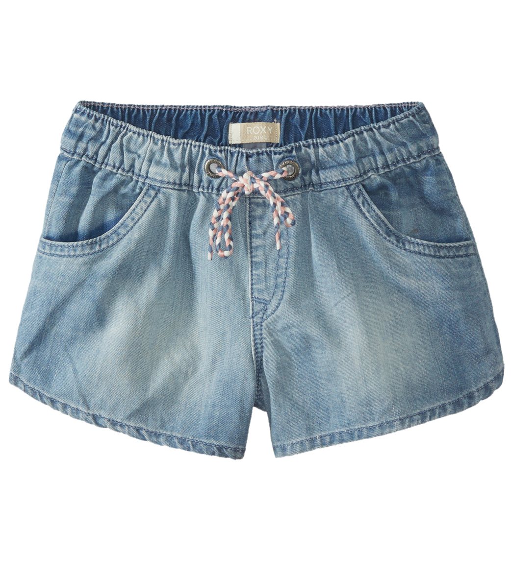 Roxy Girls' Her Songs Denim Short Toddler/Little/Big Kid - Medium Blue 6 Kid Cotton - Swimoutlet.com