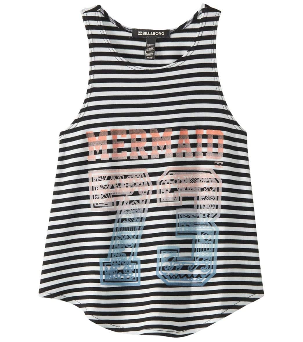 Billabong Girls' Light Of Dawn Tank Top Kid Big Kid - Black/White Xxs 4/5 Size X-Small Cotton/Polyester/Rayon - Swimoutlet.com