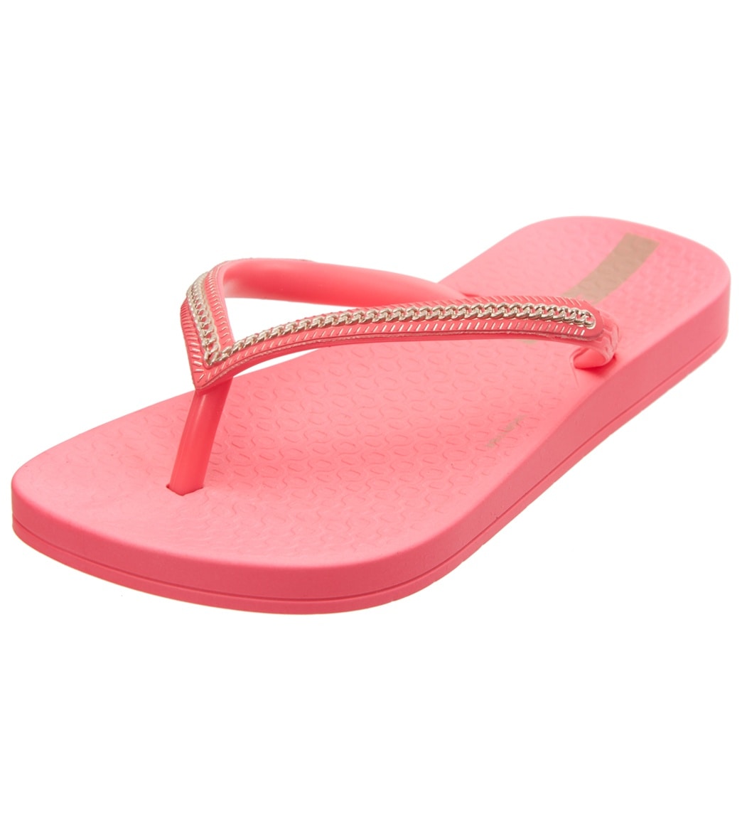 Ipanema Girls' Ana Metallic Ii Flip Flop Toddler - Pink Neon/Rose 11 Kid 100% Rubber - Swimoutlet.com