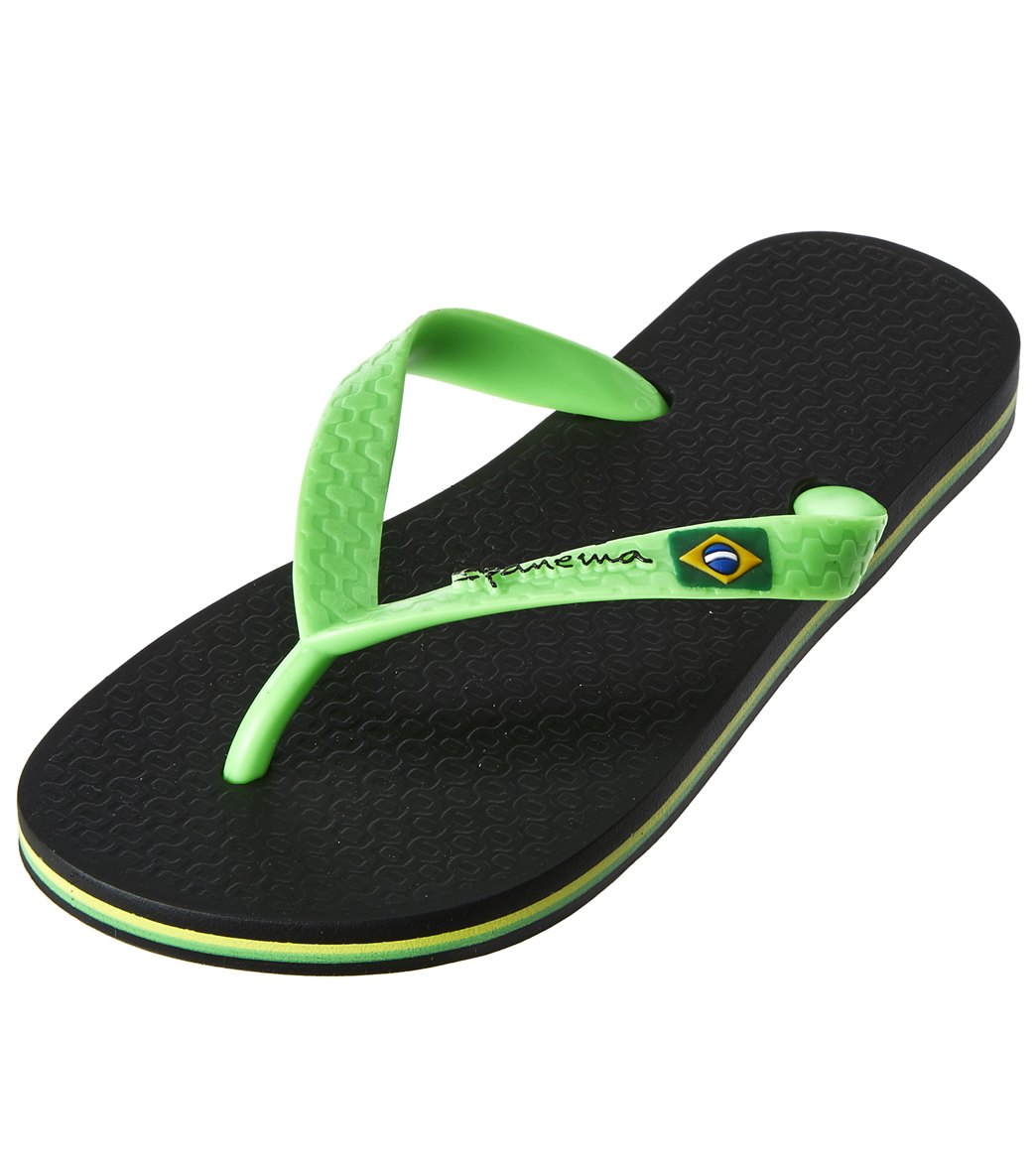 Ipanema Boys' Brazil Flip Flop - Black/Green 9 - Swimoutlet.com