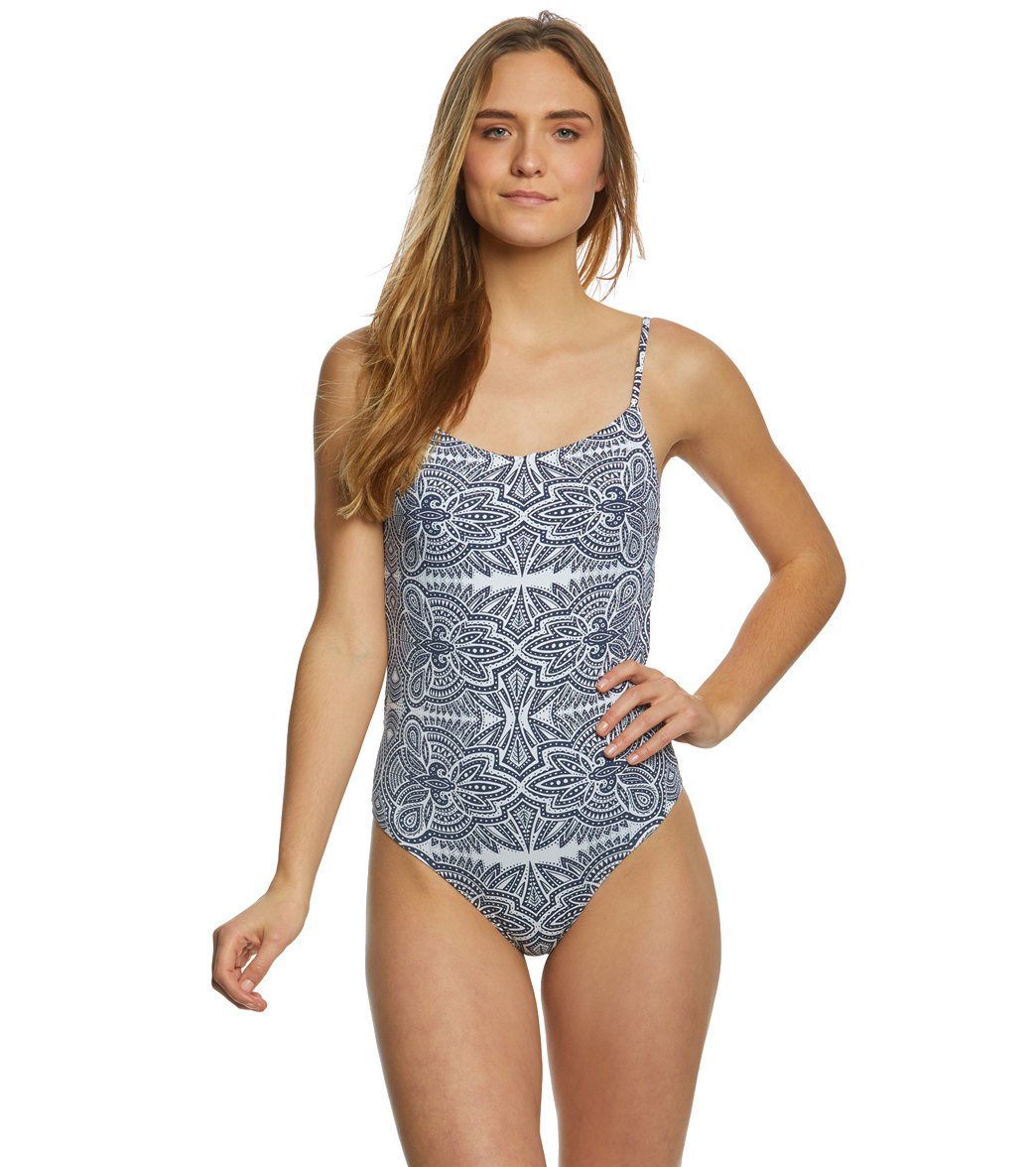 Roxy Women's Girl Of The Sea One Piece Swimsuit - Marshmallow Tribe Stripe Small - Swimoutlet.com