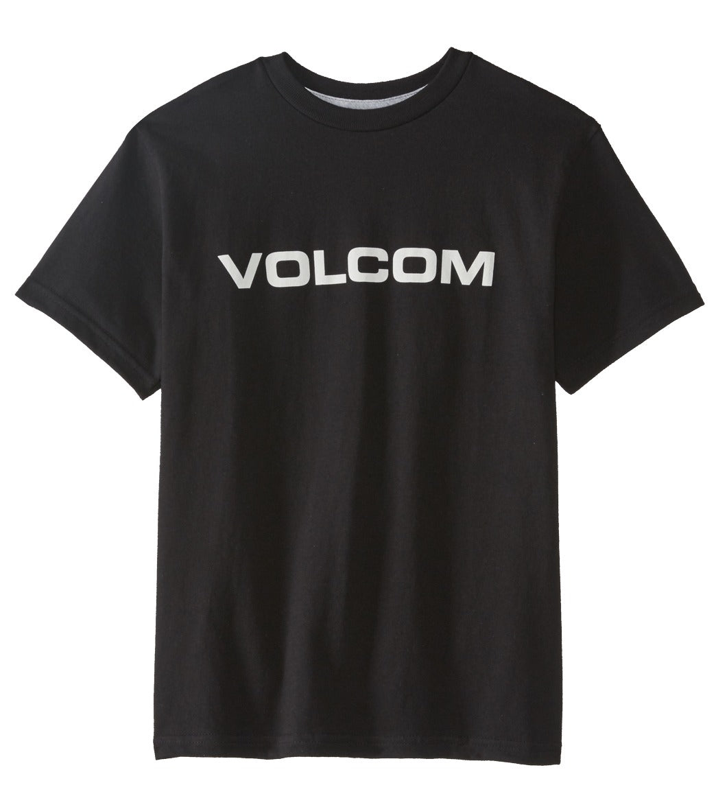 Volcom Boys' Crisp Euro Short Sleeve Tee Shirt Toddler/Little/Big Kid - Black Large Cotton - Swimoutlet.com
