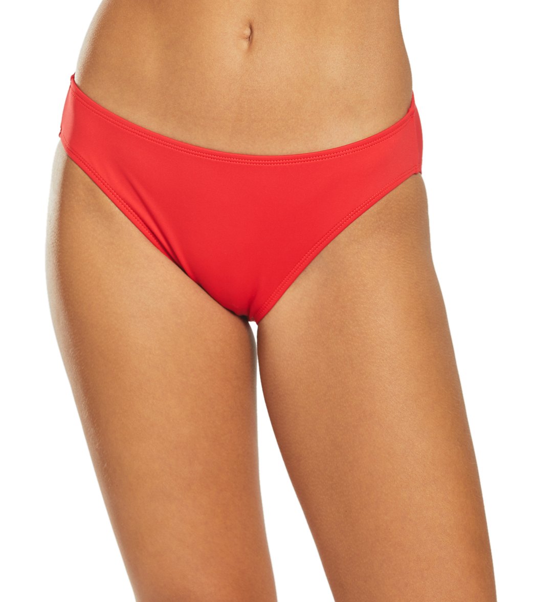 Ralph Lauren Lauren Beach Club Solid Hipster Bikini Bottom - Ribbon Red 16 - Swimoutlet.com