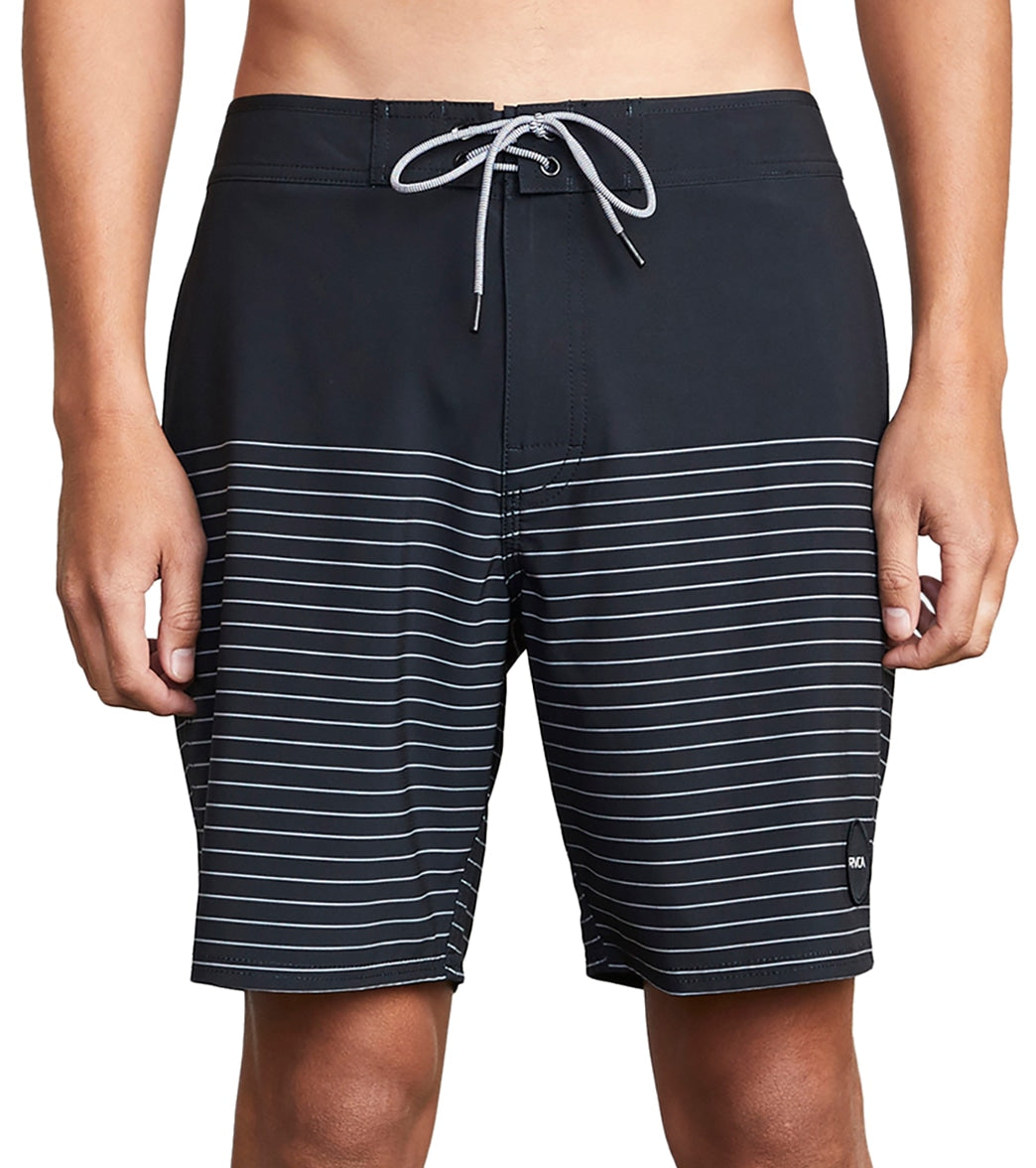 Rvca Men's Curren 18 Trunk Boardshorts - Black 28 Polyester/Elastane - Swimoutlet.com