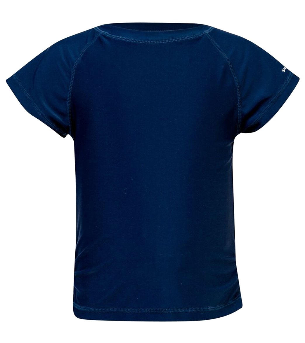 Snapper Rock Girls' Short Sleeve Rash Guard Top Toddler/Little/Big Kid - Navy 16 - Swimoutlet.com