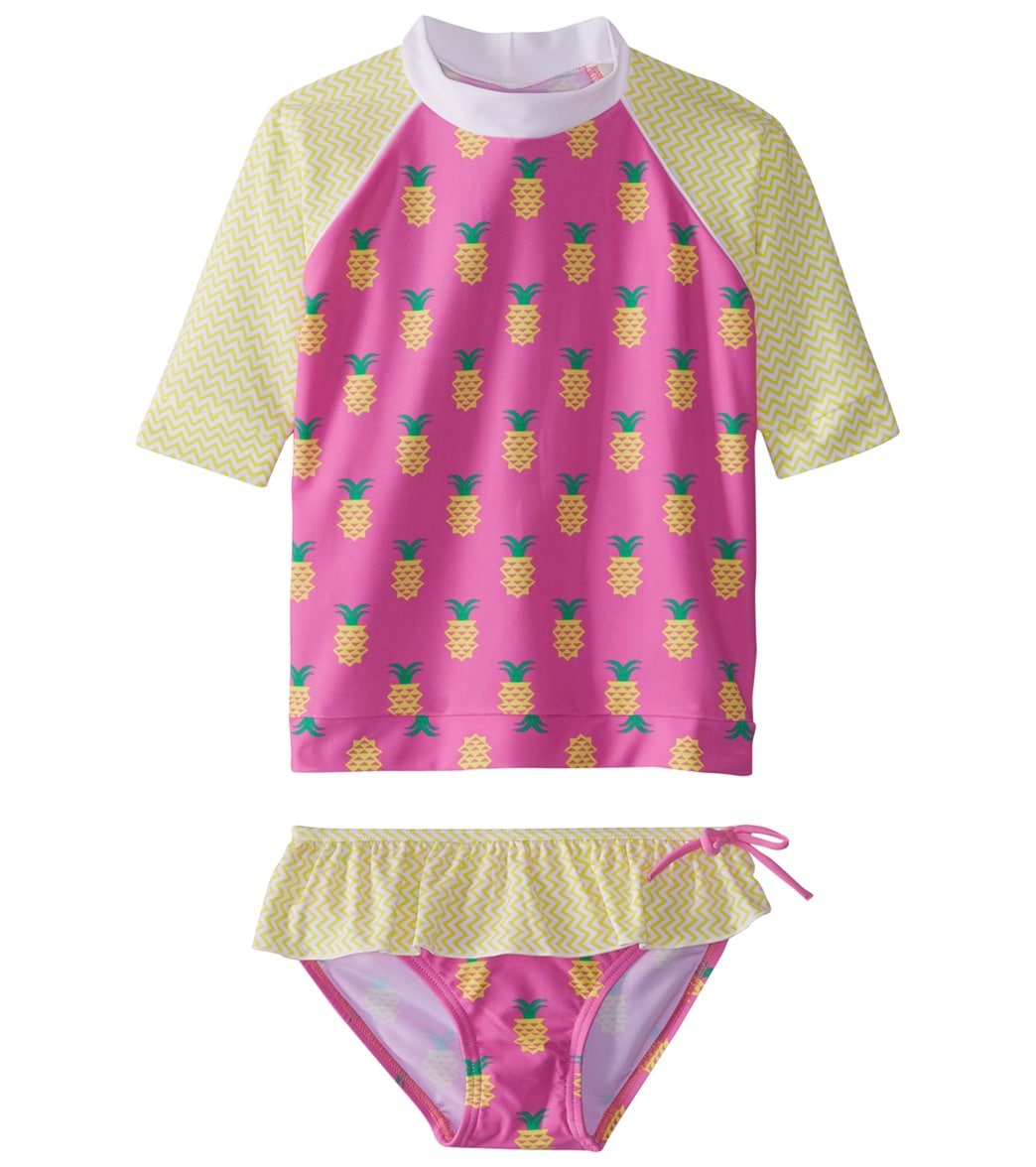 Platypus Australia Girls' Short Sleeve Sunshirt - Pineapple Crush 1 - Swimoutlet.com