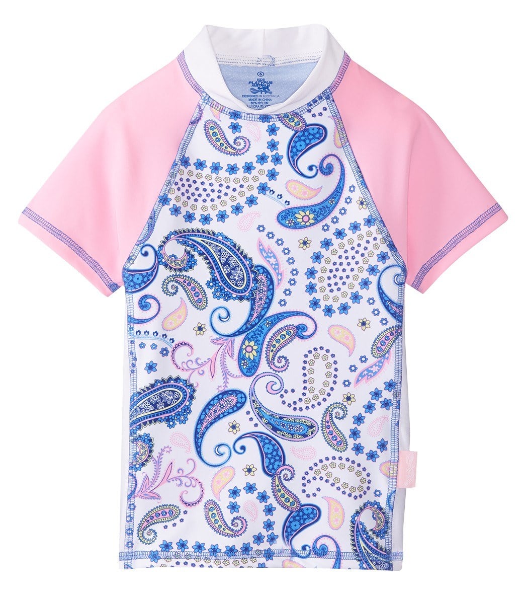 Platypus Australia Girls' Short Sleeve Fitted Sunshirt Baby - Boho Paisley 1 - Swimoutlet.com