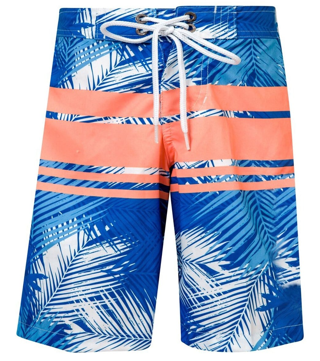 Snapper Rock Boys' Classic Board Shorts Toddler/Little/Big Kid - Blue/Orange 2 Polyester - Swimoutlet.com