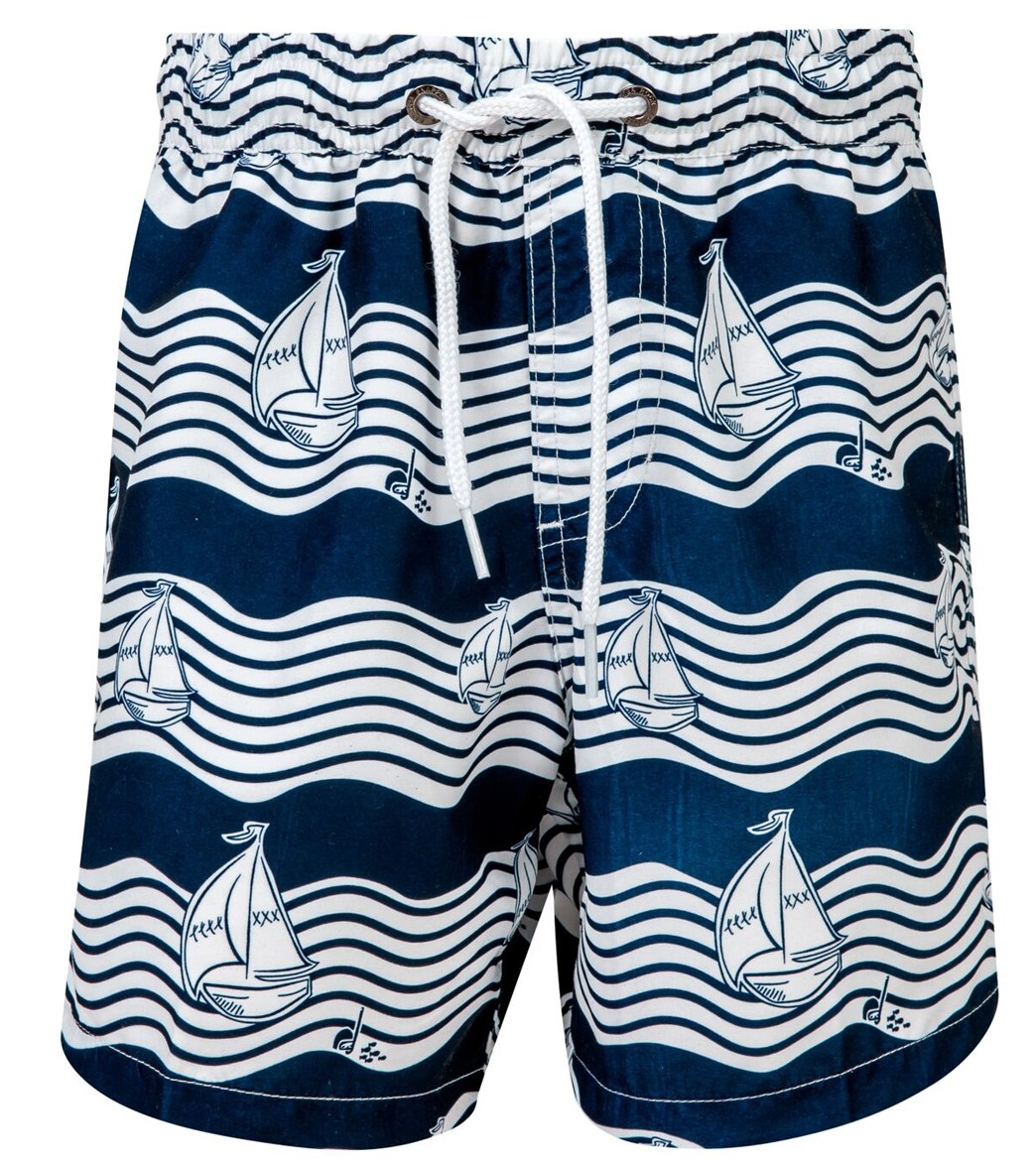 Snapper Rock boys' pool board shorts toddler/little/big kid - blue/white 2 polyester - swimoutlet.com