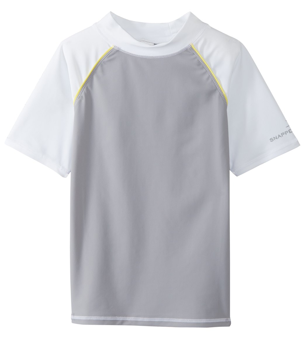 Snapper Rock Boys' Rash Guard Top Toddler/Little/Big Kid - Grey/White 2 - Swimoutlet.com