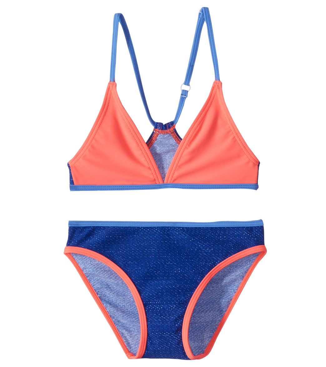 Platypus Australia Girls' Bralette Bikini Set - Indigo Waves 6 - Swimoutlet.com