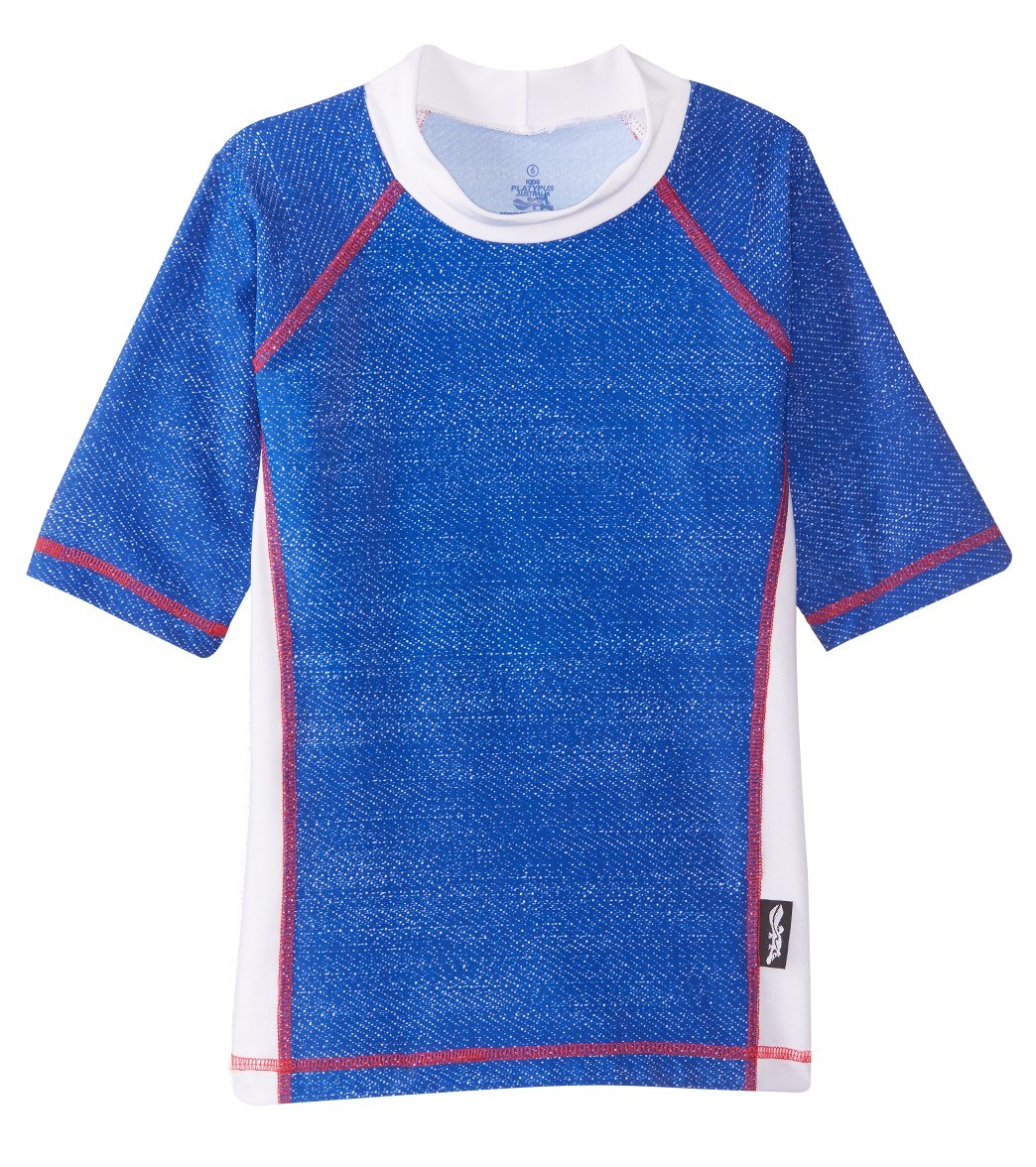 Platypus Australia Boys' Short Sleeve Sunshirt - Denim Daze 12 - Swimoutlet.com