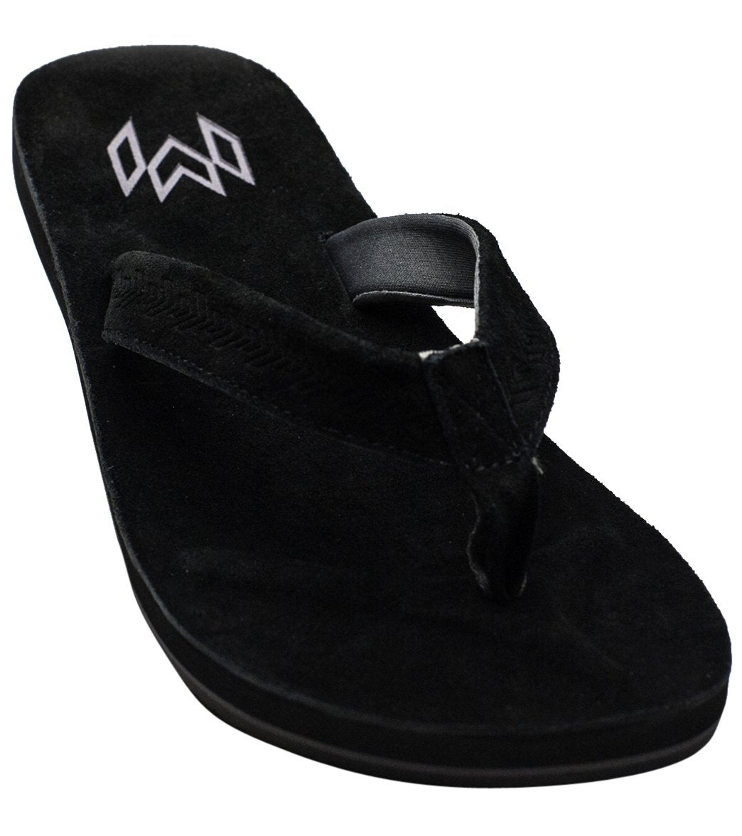 Malvados Men's Jack Leather Flip Flop - Onyx 7/8 - Swimoutlet.com