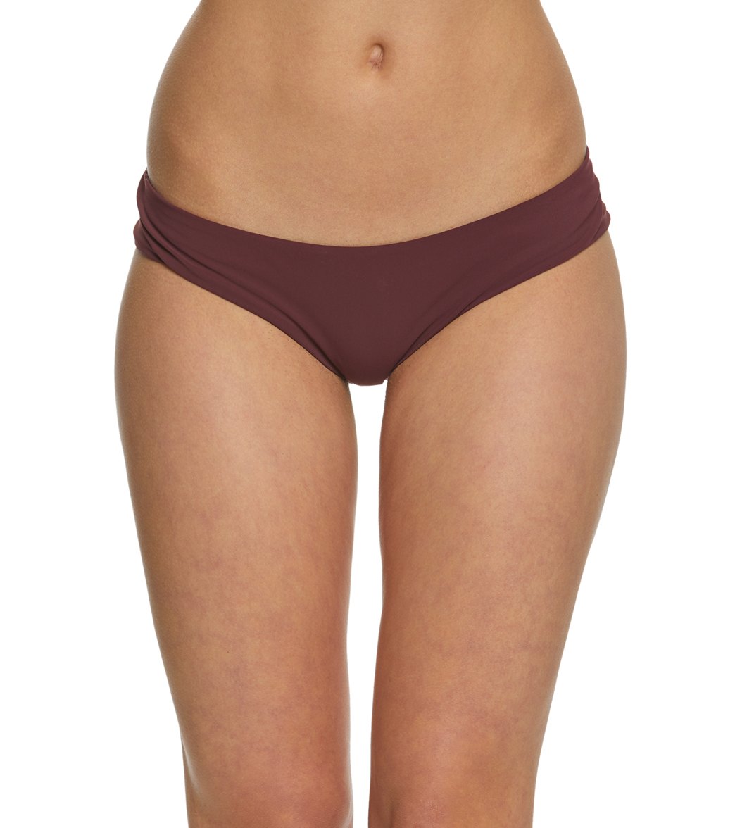 Boys + Arrows Burgundy Yaya Bikini Bottom - X-Small Elastane/Polyamide - Swimoutlet.com