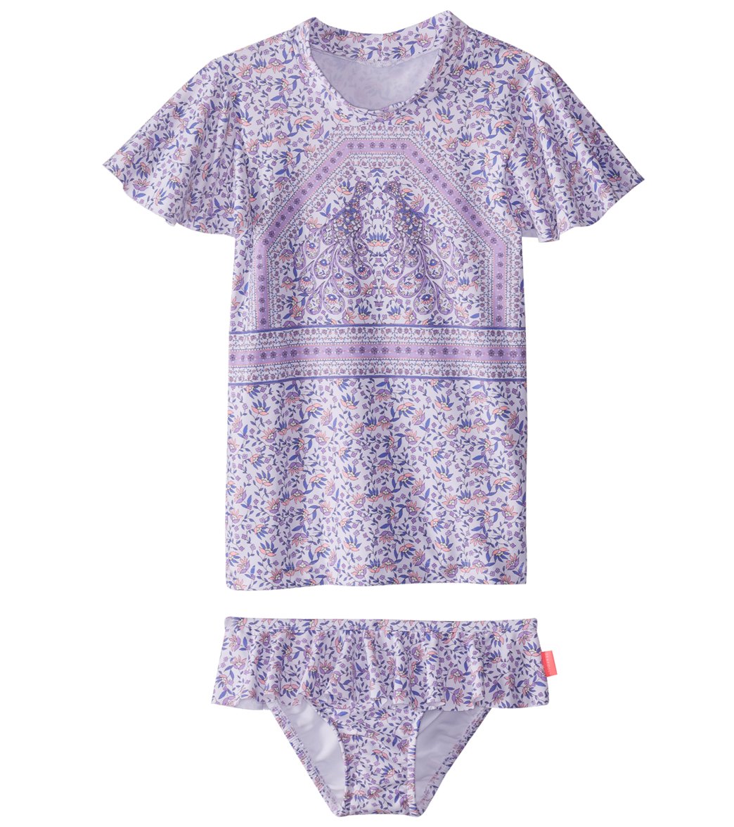 Seafolly Girls Girls' Peacock Paisley Rashie Set Baby Toddler - Multi 1 - Swimoutlet.com