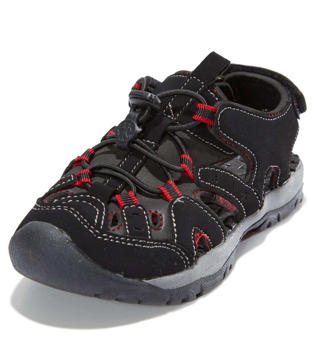 Northside boys' burke se sport sandals /little/big kid - black/red 10 faux-suede - swimoutlet.com