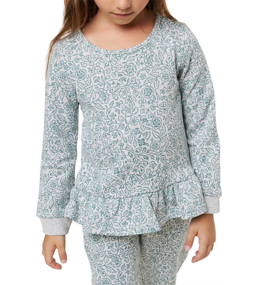O'neill Girls' Loveland Pullover Fleece Top Toddler - Heather Grey 3T Cotton/Polyester - Swimoutlet.com