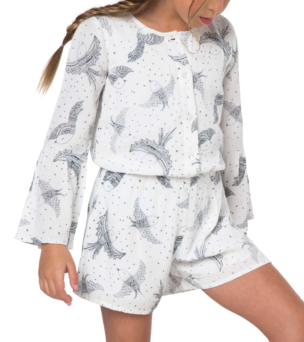 O'neill Girls' Lana Long Sleeve Romper Toddler - White 3T Cotton - Swimoutlet.com