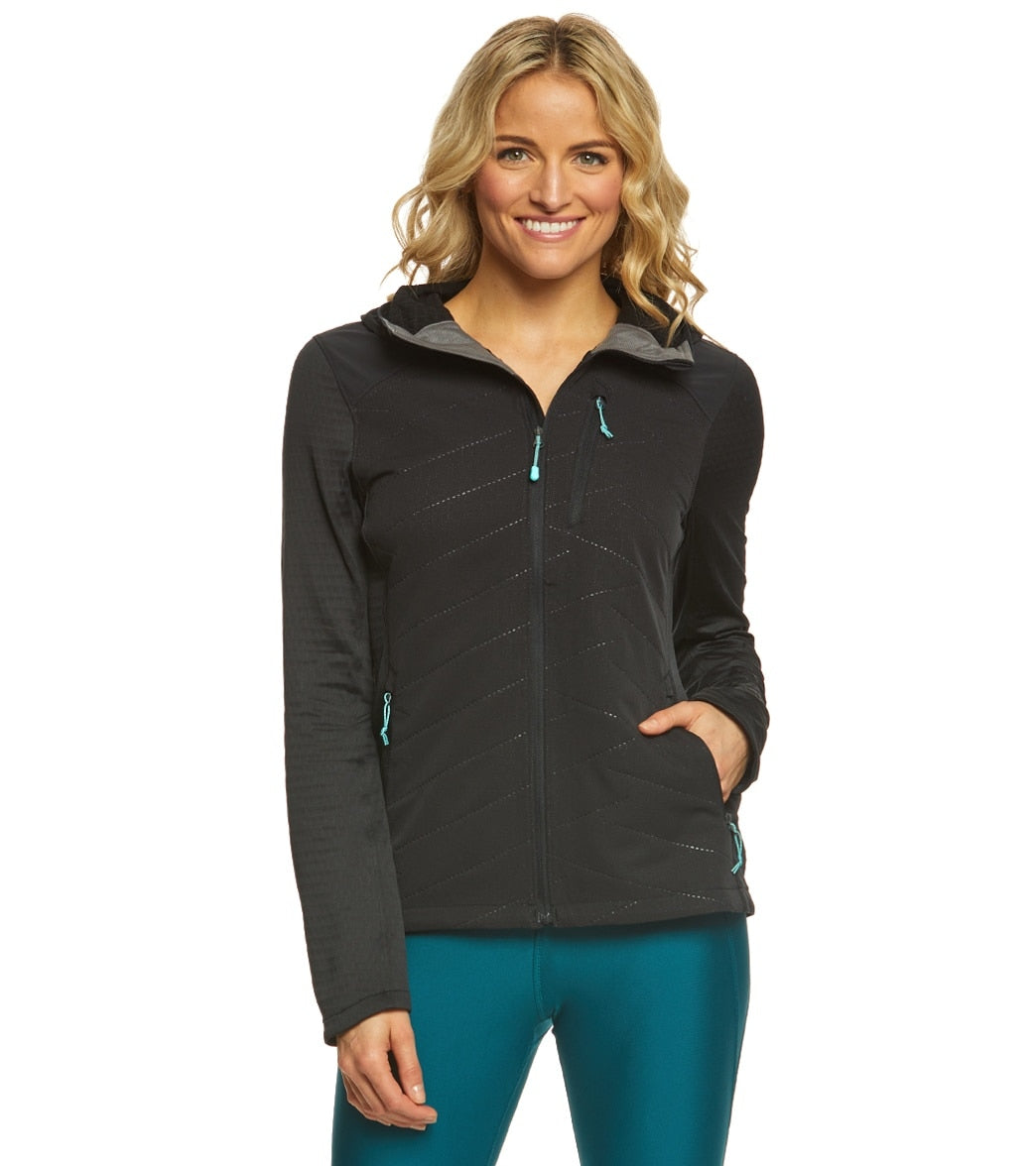 Under Armour Women's Ua Cgr Exert Jacket - Black/Tropical Tide Medium Polyester - Swimoutlet.com