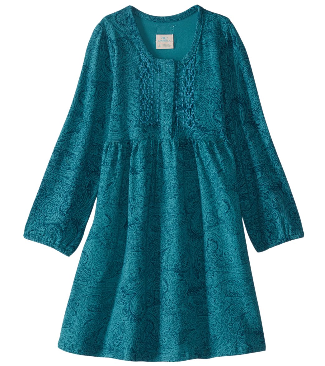 O'neill Girls' Sofie Knit Long Sleeve Dress Toddler - Deep Waters 3T Cotton - Swimoutlet.com