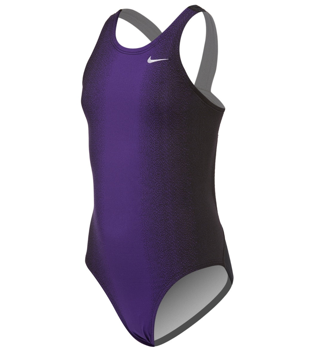 Nike Girls' Fade Sting Fastback One Piece Swimsuit - Court Purple 24 Polyester/Spandex - Swimoutlet.com